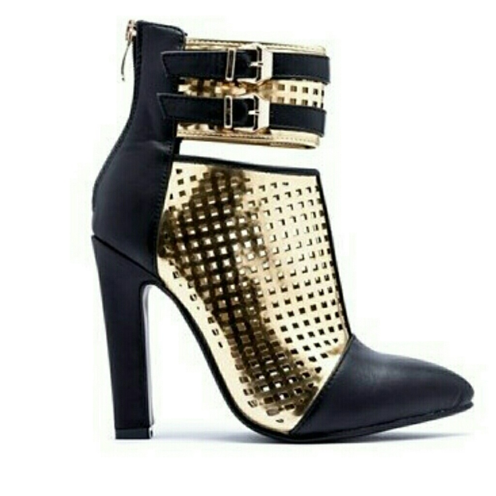 Black and Gold Machi Booties